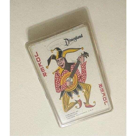 Rare New In Case 1960s Disneyland Deck Playing Cards Castle Plastic With Case - Picture 9 of 9